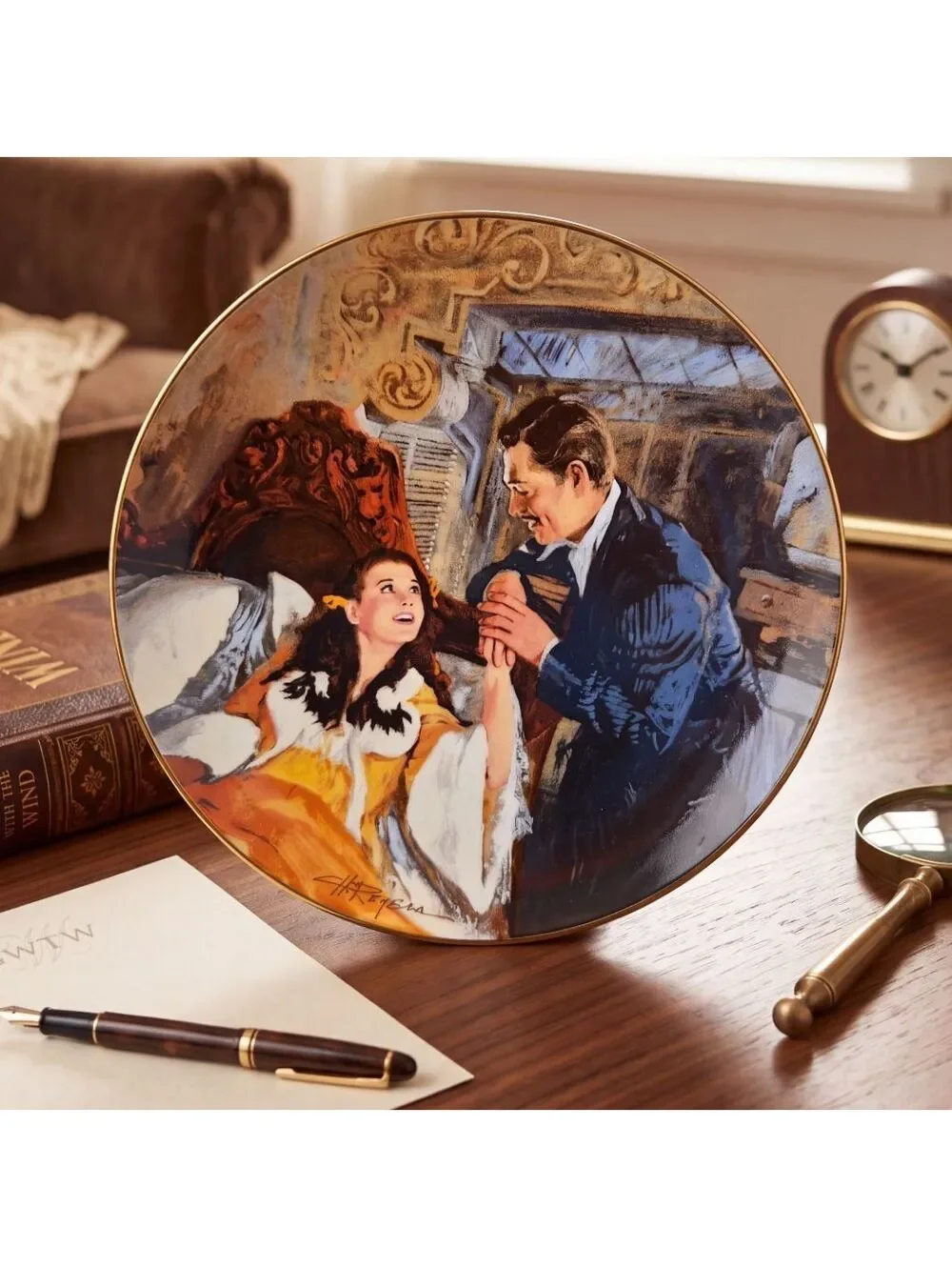 Vintage 1990 W.S. George Gone With the Wind Scarlett Rhett Honeymoon Plate COA